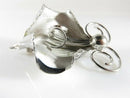 Bond Boyd Brushed & Polished Sterling Silver Orchid Brooch 2 1/8" x 1 1/2"