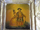 Victorian Hand Painted Ceramic Tile Miniature Painting Original Gilt Gilt Frames