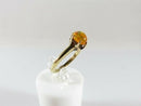 Vintage 14K Gold Fire Opal Solitaire Ring with Translucent Orange Cabochon Size 4.75