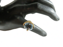14K Gold Ring with Lab Created Blue Topaz Floating Solitaire Design Size 6.5