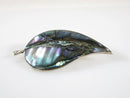 Vintage Mid Century Leaf Brooch Inlaid Abalone Sterling Silver Signed EGC Cuerna
