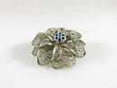 Vintage Topazio Portugal Q925 Sterling Silver Enamel Flower Pin