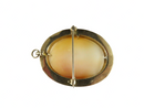 10K Etched Gold Shell Cameo Brooch Pendant (Repair Needed)