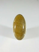 Vintage Mid-Century Rutilated Quartz Cabochon Ring 10K Gold Size 7
