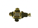 18K Yellow Gold Arts & Crafts Pendant with Emerald Cut Aqua Blue Spinel