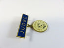 Vintage Canterbury L.K.A. Judge Badge Gold Tone Blue & White Enamel 2-Piece Moller & Young