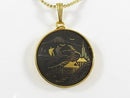 Vintage Kawahito Damascene Village Scene Disc 16" Chain Kyoto Japan