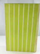 Rear cover of the green and cream vertically striped cloth hardcover