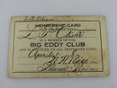 1928 Big Eddy Club N.N. Rice, Bland Rice, Lloyd P Oliver Membership Card