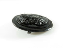 Antique Faceted Glass Cameo Mourning Brooch Multi Layered Glass French Jet