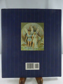Back of the blue Fairies dust jacket, showing two fairies before a moonlit woodland scene and the barcode.