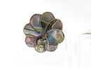 Pinwheel Flower Form Abalone & Sterling CBL Taxco Mexico Screw Back Earrings