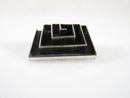 Vintage 3D Sterling Silver Modernist Spiraling Geometric Rectangle Brooch Pendant Old Mexico Silver