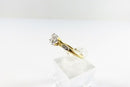 Affordable Diamond Engagement  Promise Ring 14K Yellow Gold Illusion Setting Siz