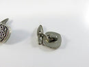 Tic Tac Toe Vintage Cufflinks White Metal Chain Link Design