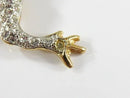 Vintage Sparkling Roman Tree Frog Brooch with Rhinestones and Enamel 1 3/4" Wide