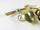 Unsigned Large Sterling Silver Gold Vermeil Pink Stone Floral Brooch