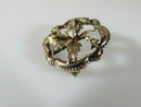 Edwardian 10K Gold Seed Pearl Openwork Brooch / Lapel Pin