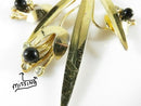 Vintage Gold Vermeil Sterling Silver Black & White Spray Brooch 3 3/4 x 2 3/4