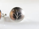Medici Sterling Silver Floral Motif Cufflink Set Round Button Style