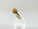 Vintage 14K Gold Fire Opal Solitaire Ring with Translucent Orange Cabochon Size 4.75