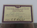 1928 Masonic Poplar Bluff Council No 27 Poplar Bluff MO Lloyd P Oliver Membership