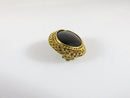 Victorian 18K Bezel & Wirework Oval Onyx Brooch with C-Clasp