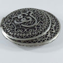 Antique Middle Eastern 800 Silver Compact Hammered Silver Compact Trinket Box