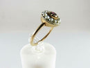 Georgian 14K Yellow Gold Garnet and Seed Pearl Cluster Ring Size 5.5