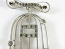 Unique Integrity Sterling Silver Rhinestone Bird Cage Brooch