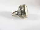 Beautiful Antique Style Japanese Satsuma Sterling Ring Seated God Immortal