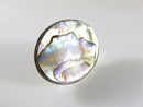 Vintage Unmatched Large Oval Abalone & Sterling Disc Taxco APO Single Silver Earring