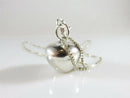 Unusual 3D Apple Pendant with 20" Box Chain Sterling Silver Necklace