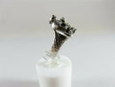 Silver Tone Artisan Signed Biker Skull Ring Size 6.75 Unisex Snake Skull Ring