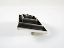 Vintage 3D Sterling Silver Modernist Spiraling Geometric Rectangle Brooch Pendant Old Mexico Silver