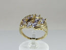 14K Yellow Gold Ring with 10 Marquise Tanzanite Stones Size 7 CID Hallmarked 4.2g