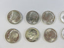 Lot of 10 US Roosevelt Silver Dimes 90% Silver Mixed Mint Marks 90% silver dimes US silver coins Roosevelt dimes lot