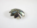 1" Vintage Abalone Inlaid Sterling Silver Scarf Collar Pin Wheel Flower Sun Burs