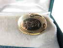 12K Gold Filled Oval Signet Scrolling Design GLP Co Made Curved Bean-Back Cuffli