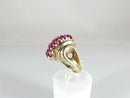 Faith 10K Gold Ring with Lab Created Pink Spinel Waterfall Style Size 4.25