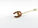 Vintage Harrah’s Horseshoe Casino Stick Pin Red Enamel Gold Tone - Approx. 2 1/2"