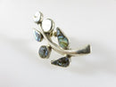 Vintage Unmatched Figural Flower Leaf Stem Abalone & Sterling Single Silver Earring