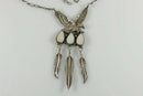 Patriotic American Eagle Necklace Sterling Artisan Robert Becenti Navajo 17.5"