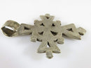 1 7/8" High Celtic Style Coptic Ethiopia Silver Cross With Chamfered Decoration