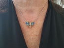 Victorian Butterfly Necklace – 14K Gold, Sterling, Enamel, Rose & Table Cut Diamonds, c.1860 - Conversion