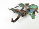 Vintage Siam Sterling Enameled Goddess Mekkala Brooch Pin Circa 1946-48