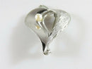 Curtis Creations Heart Leaf Brooch Rhodium over Sterling Silver Fair Condition