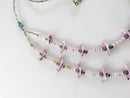 Zuni Hand Carved Purple Shell Double Strand 23" Fetish Necklace with Turquoise