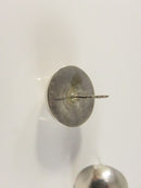 Vintage Sterling Silver Domed Post Earrings, SE 925 Thailand, 18mm, Missing Backs