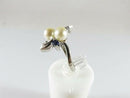 10K White Gold Kimberly Ring Pearls & Lab Created Blue Sapphires Sz 5.75